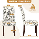 Button Tufted Fabric Upholstered Wooden Dining Chair Set of 2 with High Curved Back by LJGDeals