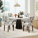 Button Tufted Fabric Upholstered Wooden Dining Chair Set of 2 with High Curved Back by LJGDeals
