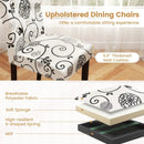 Button Tufted Fabric Upholstered Wooden Dining Chair Set of 2 with High Curved Back by LJGDeals