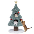 Christmas Cat Tree for Indoor Cats 48.5 inch Cute Cat Tower with 2 Large Condos Scratching Post-Green by LJGDeals