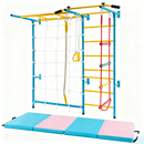 7-in-1 Swedish Ladder with Folding Gymnastics Mat for Solid Wall for Kids by LJGDeals