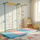 7-in-1 Swedish Ladder with Folding Gymnastics Mat for Solid Wall for Kids by LJGDeals
