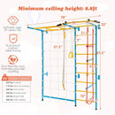 7-in-1 Swedish Ladder with Folding Gymnastics Mat for Solid Wall for Kids by LJGDeals