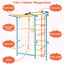 7-in-1 Swedish Ladder with Folding Gymnastics Mat for Solid Wall for Kids by LJGDeals