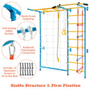 7-in-1 Swedish Ladder with Folding Gymnastics Mat for Solid Wall for Kids