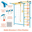 7-in-1 Swedish Ladder with Folding Gymnastics Mat for Solid Wall for Kids