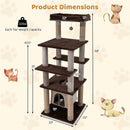58 Inch Large Multi-level Cat Tree with Swaying Aerial Condo and Plush Perch Bed by LJGDeals