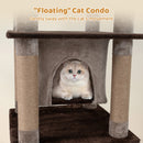 58 Inch Large Multi-level Cat Tree with Swaying Aerial Condo and Plush Perch Bed