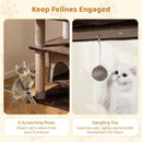 58 Inch Large Multi-level Cat Tree with Swaying Aerial Condo and Plush Perch Bed by LJGDeals