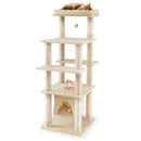 58 Inch Large Multi-level Cat Tree with Swaying Aerial Condo and Plush Perch Bed by LJGDeals