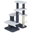 2-in-1 Cat Stairs Cat Tree Tower with Scratching Posts and Hanging Toy Ball-Gray by LJGDeals