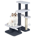 2-in-1 Cat Stairs Cat Tree Tower with Scratching Posts and Hanging Toy Ball-Gray by LJGDeals