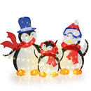 3-Piece 2D Lighted Penguin Family Christmas Decoration with 160 LED Lights by LJGDeals