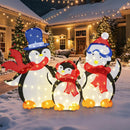 3-Piece 2D Lighted Penguin Family Christmas Decoration with 160 LED Lights by LJGDeals
