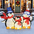 3-Piece 2D Lighted Penguin Family Christmas Decoration with 160 LED Lights by LJGDeals