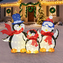 3-Piece 2D Lighted Penguin Family Christmas Decoration with 160 LED Lights by LJGDeals