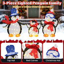 3-Piece 2D Lighted Penguin Family Christmas Decoration with 160 LED Lights by LJGDeals