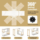 360¬∞ Rotating Sofa Side Table with Storage Bookcase and Hooks for Living Room-White by DirectDeals