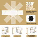 360¬∞ Rotating Sofa Side Table with Storage Bookcase and Hooks for Living Room-White by LJGDeals