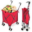 Folding Shopping Utility Cart with Water-Resistant Removable Canvas Bag by LJGDeals