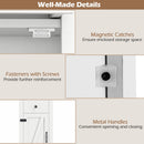 68 inch Tall Bathroom Cabinet with Barn Door Narrow Slim Storage Organizer Unit with Drawer-White