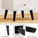 Nightstand Set of 2 Mid Century Modern Bedside Table with Golden Knobs and Raised Support Legs