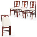 Folding Chairs Set of 4 Upholstered Dining Chairs with Comfy Padded Seats-Brown by LJGDeals