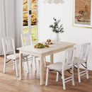 Folding Kitchen Chairs Set of 4 Upholstered Dining Chairs with Comfy Padded Seats-White by LJGDeals