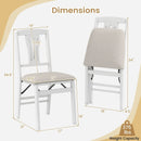 Folding Kitchen Chairs Set of 4 Upholstered Dining Chairs with Comfy Padded Seats-White by LJGDeals