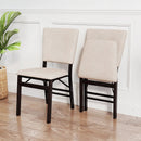 Foldable Dining Chair Set of 2 Armless Kitchen Chair with Padded Seat and Tilt Backrest by LJGDeals