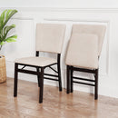 Foldable Dining Chair Set of 2 Armless Kitchen Chair with Padded Seat and Tilt Backrest