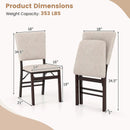Foldable Dining Chair Set of 2 Armless Kitchen Chair with Padded Seat and Tilt Backrest by LJGDeals