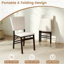 Foldable Dining Chair Set of 2 Armless Kitchen Chair with Padded Seat and Tilt Backrest by LJGDeals