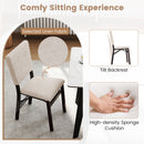 Foldable Dining Chair Set of 2 Armless Kitchen Chair with Padded Seat and Tilt Backrest