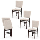 Foldable Dining Chair Set of 4 Armless Kitchen Chair with Padded Seat and Tilt Backrest by LJGDeals