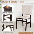 Foldable Dining Chair Set of 4 Armless Kitchen Chair with Padded Seat and Tilt Backrest