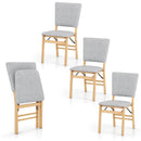 Foldable Dining Chair Set of 4 Armless Kitchen Chair with Padded Seat and Tilt Backrest by LJGDeals