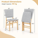 Foldable Dining Chair Set of 4 Armless Kitchen Chair with Padded Seat and Tilt Backrest by LJGDeals