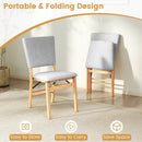 Foldable Dining Chair Set of 4 Armless Kitchen Chair with Padded Seat and Tilt Backrest by LJGDeals