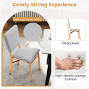 Foldable Dining Chair Set of 4 Armless Kitchen Chair with Padded Seat and Tilt Backrest by LJGDeals
