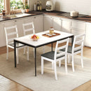Set of 4 Wood Dining Chairs with Solid Rubber Wood Legs by LJGDeals