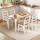 Set of 4 Wood Dining Chairs with Solid Rubber Wood Legs by LJGDeals