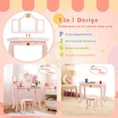 Kids Vanity Set + Kids Jewelry Armoire with Full-Length Mirror with Drawer by LJGDeals