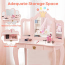Kids Vanity Set + Kids Jewelry Armoire with Full-Length Mirror with Drawer by LJGDeals