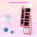 Kids Vanity Set + Kids Jewelry Armoire with Full-Length Mirror with Drawer by LJGDeals