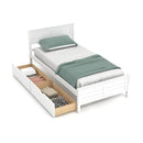 4-Piece Bedroom Furniture Set with Twin Size Bed Frame Entryway Bench Vanity Desk and Jewelry Armoire by LJGDeals