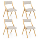 Folding Dining Chair Set of 4 Wooden Upholstered Dining Chairs with Solid Wood Frame by LJGDeals