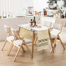 Folding Dining Chair Set of 4 Wooden Upholstered Dining Chairs with Solid Wood Frame by LJGDeals