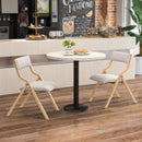 Folding Dining Chair Set of 4 Wooden Upholstered Dining Chairs with Solid Wood Frame by LJGDeals