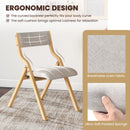 Folding Dining Chair Set of 4 Wooden Upholstered Dining Chairs with Solid Wood Frame